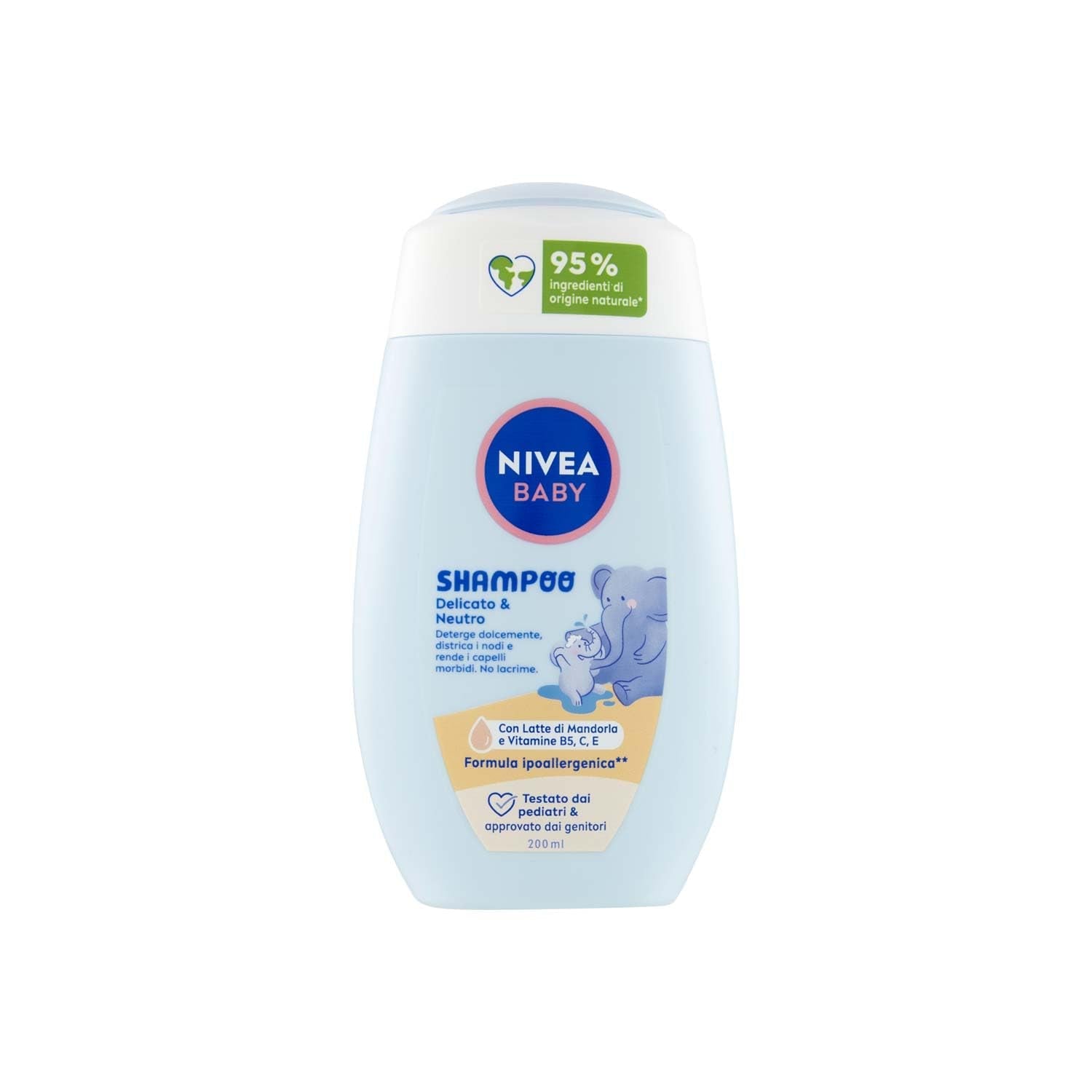 NIVEA BABY Gentle & Neutral Shampoo 200 ml - Med beskyttelse mod tårer, sulfatfri, til blødt og filtringsfrit hår Børn - Bad og hudpleje Naty Shop Standard titel
