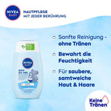 NIVEA BABY hoved til tå bad & shampoo, skånsom vegansk shampoo til børns hud og hår med mandelolie, afslappende shower gel med hypoallergen formel uden parabener og mikroplastik (200 ml) Børn - Bath and Skincare Naty Shop