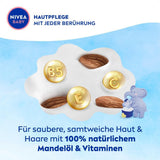 NIVEA BABY hoved til tå bad & shampoo, skånsom vegansk shampoo til børns hud og hår med mandelolie, afslappende shower gel med hypoallergen formel uden parabener og mikroplastik (200 ml) Børn - Bath and Skincare Naty Shop