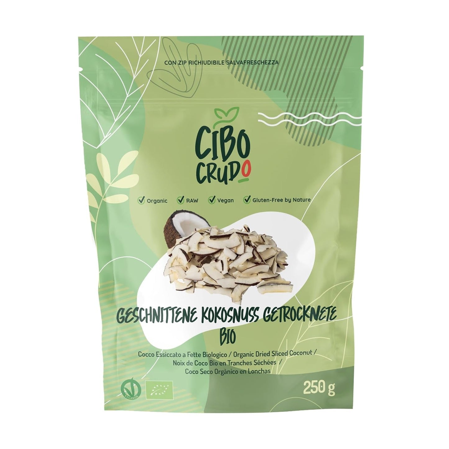 Strimlet økologisk kokosnød - 200g. Udtørrede kokoschips Usødede og tørre. Kokosflager. Soltørrede kokoschips. Fremragende som snack og til søde opskrifter Naty Shop Dehydrerede produkter 250 G (1 pakke) Kokosskiver