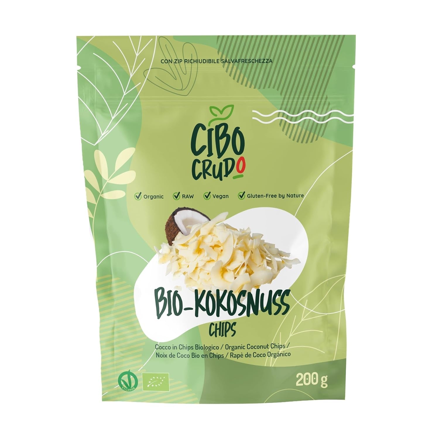 Strimlet økologisk kokosnød - 200g. Udtørrede kokoschips Usødede og tørre. Kokosflager. Soltørrede kokoschips. Fremragende som snack og til søde opskrifter Naty Shop Dehydrerede produkter 200 G (1 pakke) Kokoschips