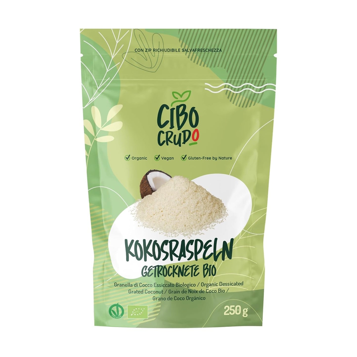 Strimlet økologisk kokosnød - 200g. Udtørrede kokoschips Usødede og tørre. Kokosflager. Soltørrede kokoschips. Fremragende som snack og til søde opskrifter Naty Shop Dehydrerede produkter 250 G (1 pakke) revet kokosnød