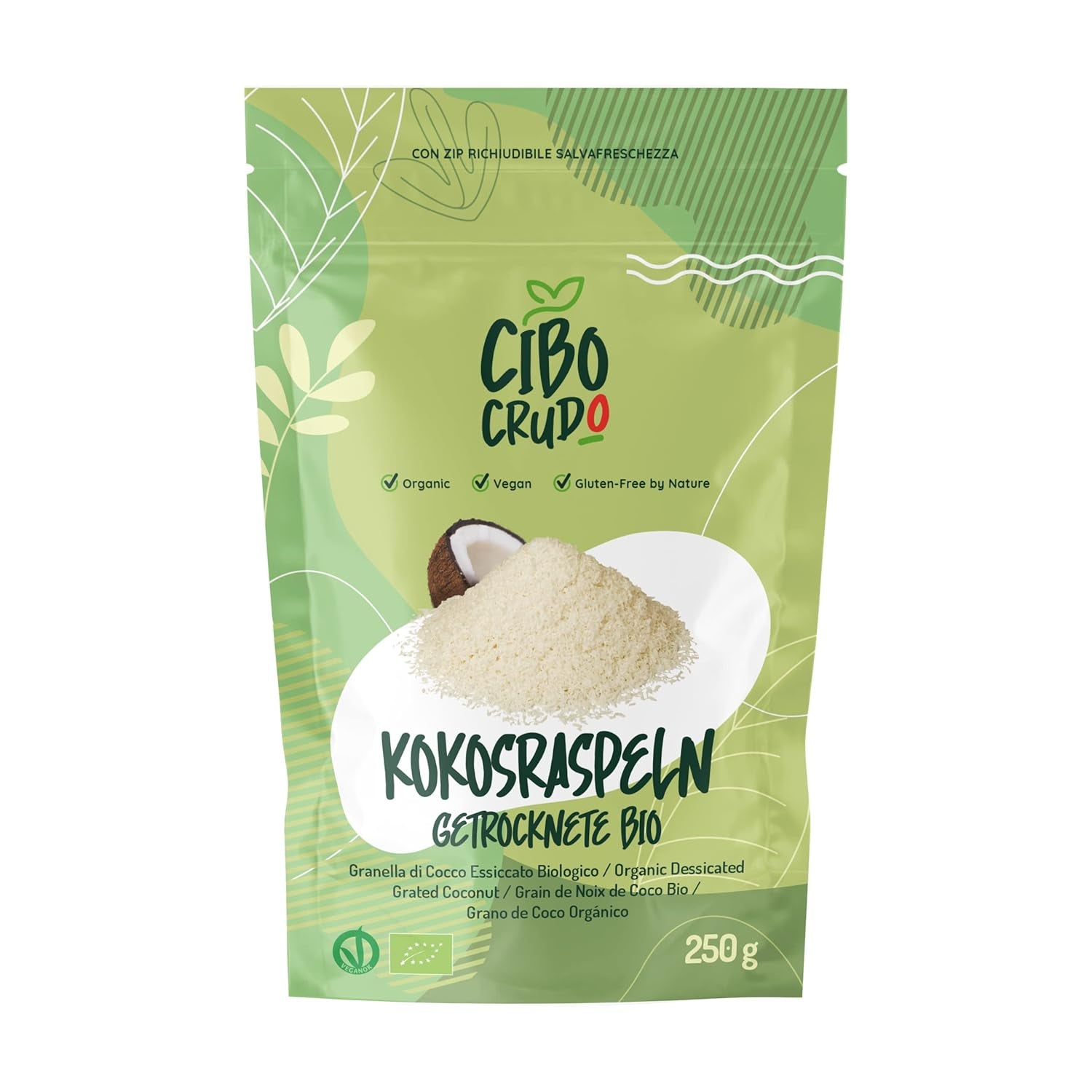 Strimlet økologisk kokosnød - 200g. Udtørrede kokoschips Usødede og tørre. Kokosflager. Soltørrede kokoschips. Fremragende som snack og til søde opskrifter Naty Shop Dehydrerede produkter 250 G (1 pakke) revet kokosnød