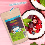Frysetørret kokosnød: 50g frysetørret frugt - veganske slik sødede kokosnøddeterninger - naturligt tørret frugt fra NutriPur Dehydrerede produkter Naty Shop