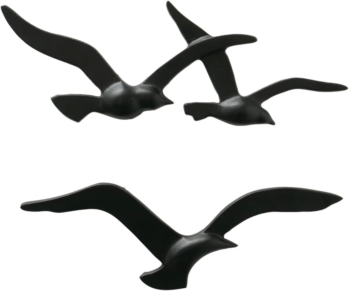 Birdy Wall Art (Guld, Metal Vægdekorationer, Nautisk Motiv, Gang / Stue / Spisestue Vægmaleri) 1011623 Naty Shop Statuer og skulpturer Sort