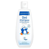 PAEDIPROTECT 2i1 shampoo og vaskelotion til babyer og børn 200 ml, skånsom rensning og hår uden parfume og mikroplastik, showergelen fugter tør og følsom hud, også til voksne Børn - Bad og hudpleje Naty Shop White 200 Ml (1 pakke)