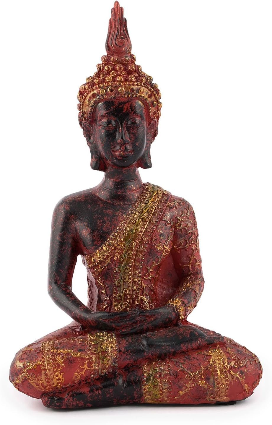 dekorativ pyjoma Buddha, mediterer, skulptur med rød/guld kappe Statuetter og skulpturer Naty Shop Standard titel