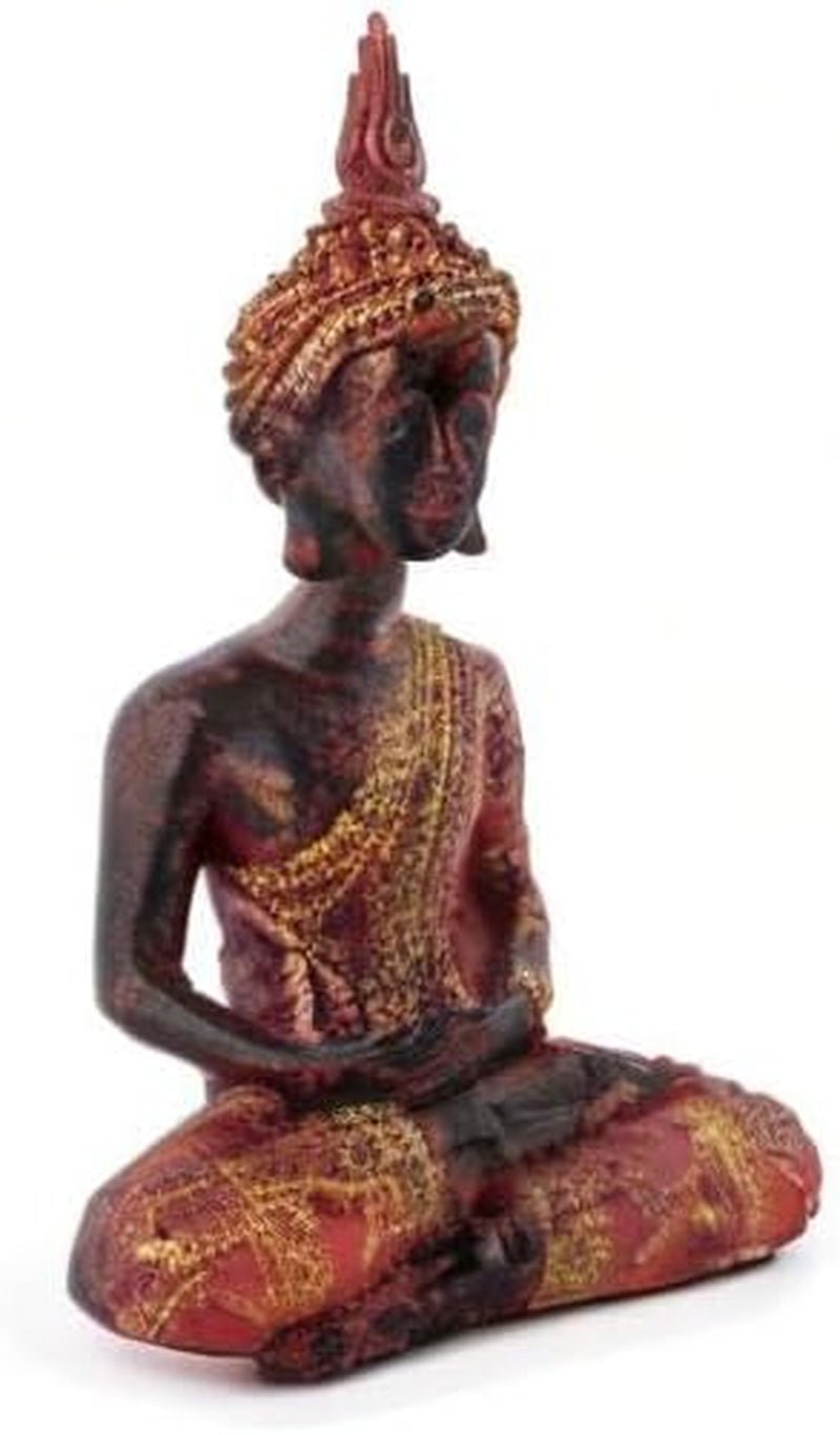 dekorativ pyjoma Buddha, mediterer, skulptur med rød / gylden kappe Statuetter og skulpturer Naty Shop