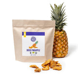 PAKKA økologisk og fair trade ananas stykker 1 kg, økologisk og fair trade tørret ananas, usødet, usulfuriseret, produceret og fyldt direkte af producenten i Colombia, vegansk 1000g Dehydrerede produkter Naty Shop Variant 1: 450 G (1 pakke)