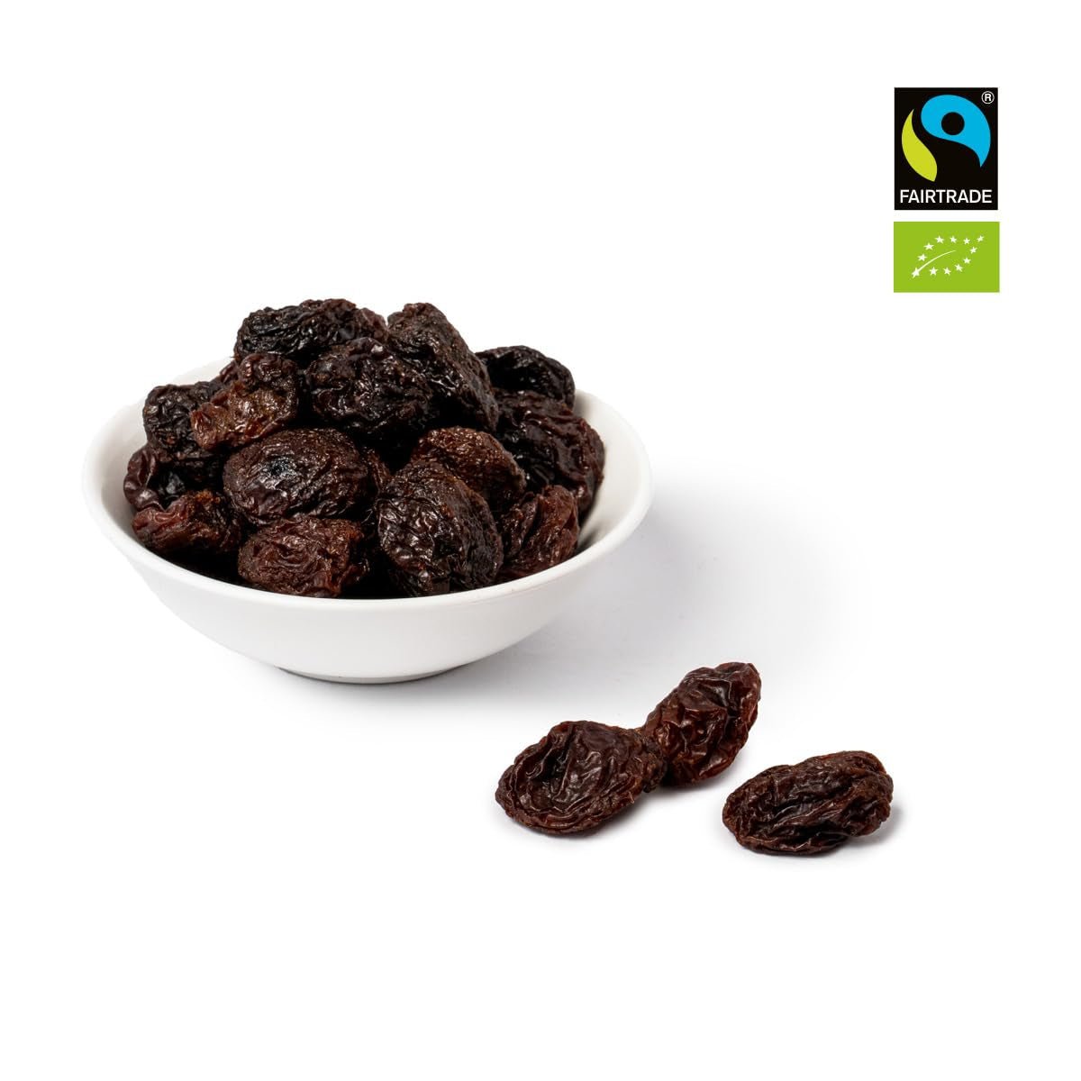 PAKKA - Økologiske Fairtrade Jumbo Manucca Rosiner 1 kg med 2 - 3 sprøde frø, soltørrede manucca druer, oliefri, så klistrede, usvovlede, fra små landmænd i Samarkand Usbekistan 1000g Dehydrerede produkter Naty Shop