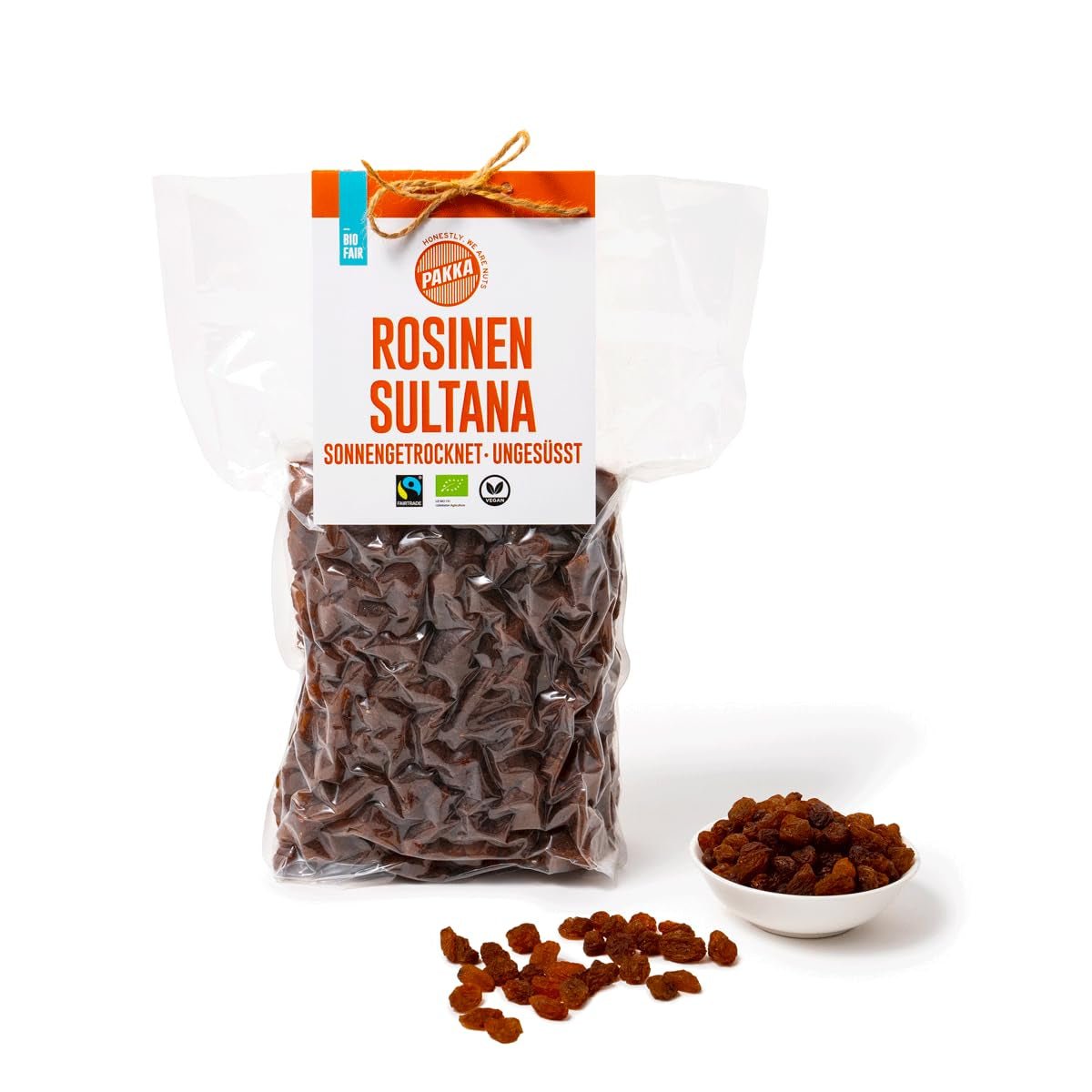 PAKKA - Økologiske Fairtrade Sultanas 1 kg, frøfri, hudfri og soltørrede Sultana Sultanas fra Samarkand Usbekistan 1000g Dehydrerede produkter Naty Shop Variant 1: 1 kg (1 pakke)