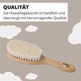 PARSA Beauty babyhårbørste med gedehår - babyhårbørste lavet af FSC® certificeret bøgetræ - børste til pleje af fint babyhår - babybørste Børn - Bad og hudpleje Naty Shop