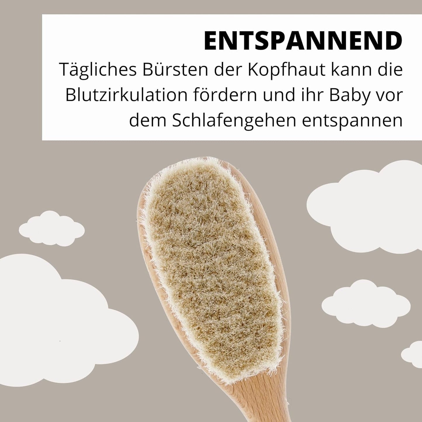 PARSA Beauty babyhårbørste med gedehår - babyhårbørste lavet af FSC® certificeret bøgetræ - børste til pleje af fint babyhår - babybørste Børn - Bad og hudpleje Naty Shop