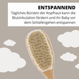 PARSA Beauty babyhårbørste med gedehår - babyhårbørste lavet af FSC® certificeret bøgetræ - børste til pleje af fint babyhår - babybørste Børn - Bad og hudpleje Naty Shop