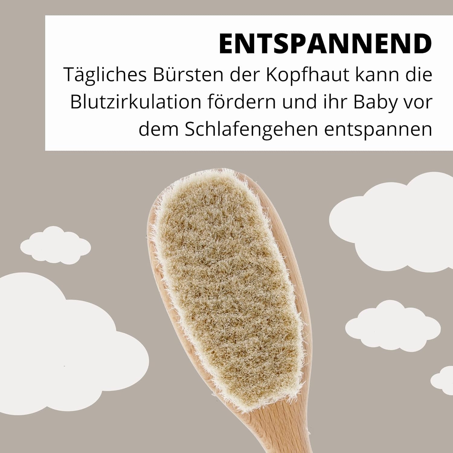 PARSA Beauty babyhårbørste med gedehår - babyhårbørste lavet af FSC® certificeret bøgetræ - børste til pleje af fint babyhår - babybørste Børn - Bad og hudpleje Naty Shop