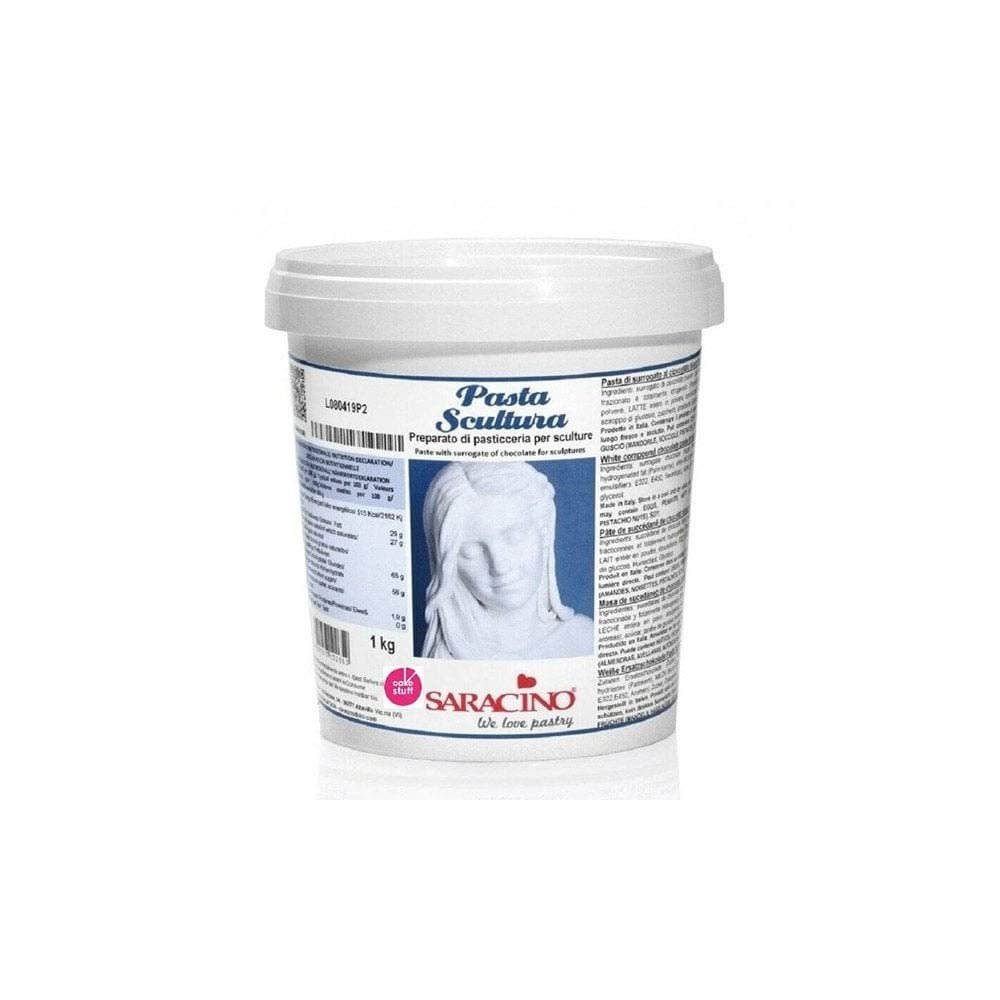 Saracino sculpting pasta - modellering chokolade erstatning for dekorationer 1 kg Made In Italy Sukkerpasta Naty Shop Standard titel