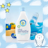 PENATEN Ultra Sensitive Bath & Shampoo (400 ml), særligt skånsomt babybad og shampoo til den meget følsomme hud hos babyer, der er udsat for neurodermatitis, duft- og farvefri showergel og hårshampoo Børn - Bath and Skincare Naty Shop