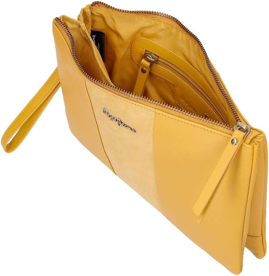 Pepe Jeans Double Wallet Gul taske 27x17x2 cms læderpung Dame Naty Shop