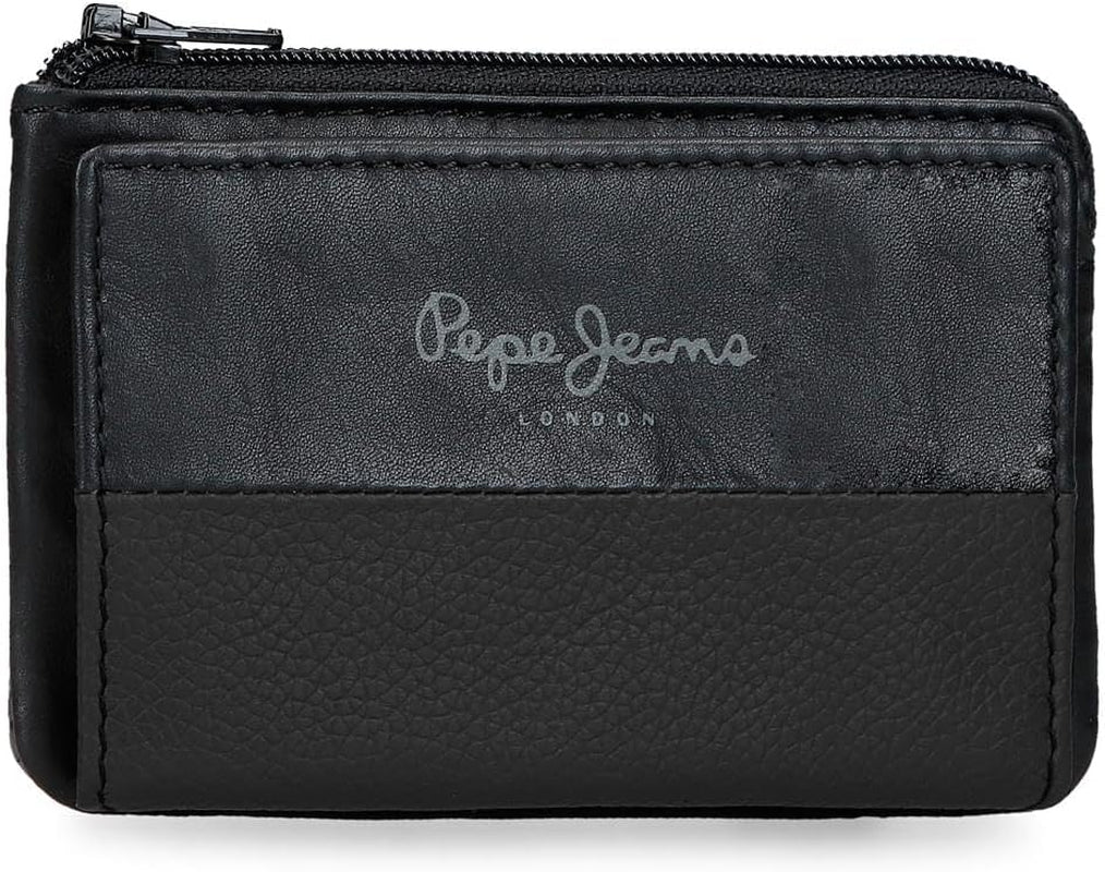 Pepe Jeans Joumma Tasker Dobbeltpung, Sort, 11 x 7 x 1,5 cm, Læder, Sort, One Size, Tegnebog Herrepung Naty Shop Standardtitel