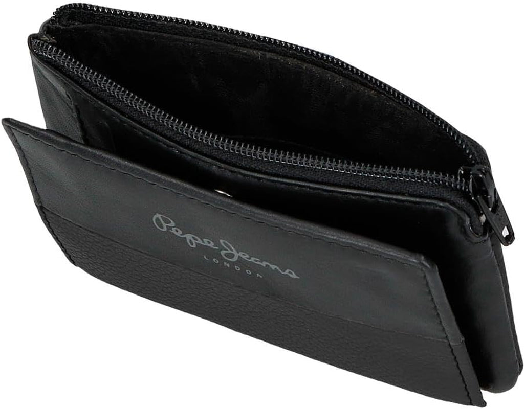 Pepe Jeans Joumma Tasker Dobbeltpung, Sort, 11 x 7 x 1,5 cm, Læder, Sort, One size, Pung Herrepung Naty Shop