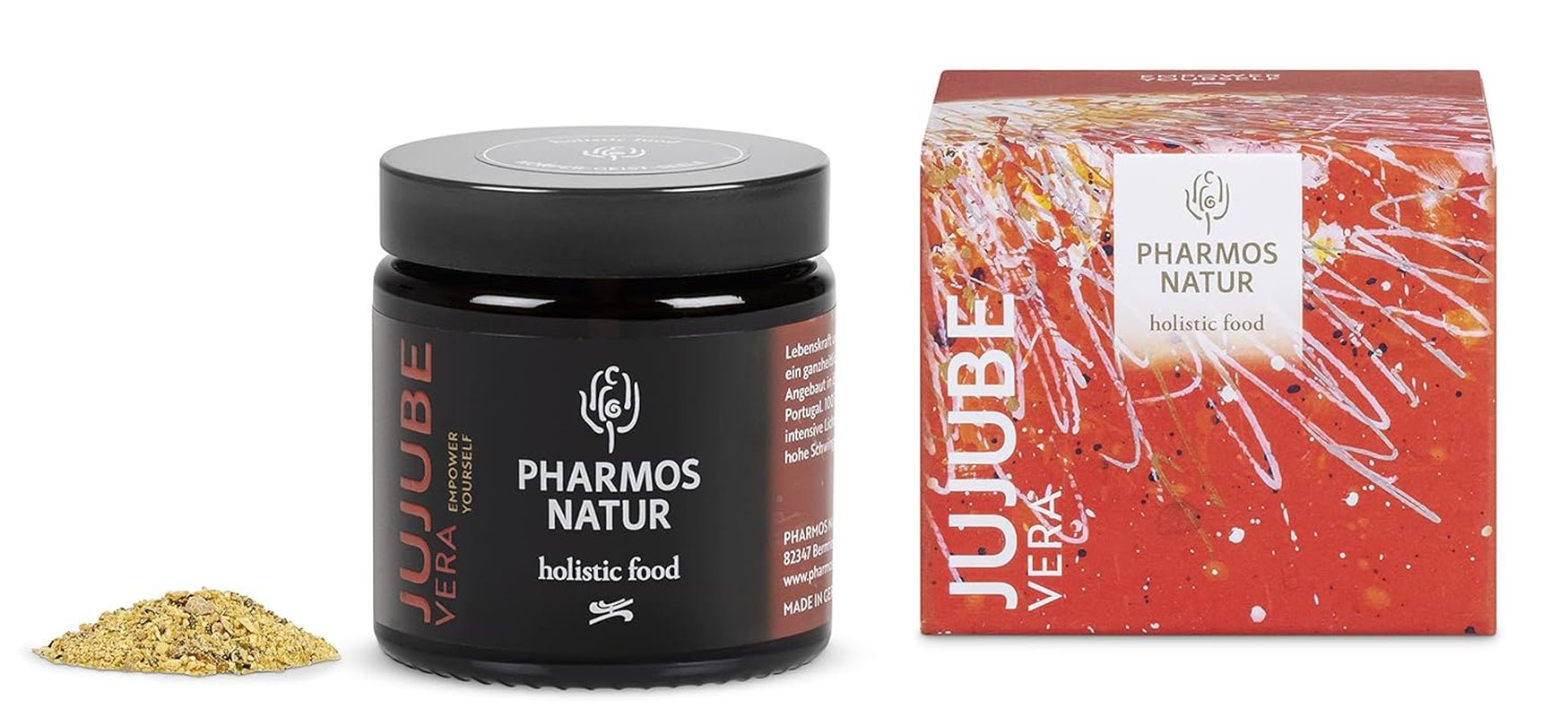 Pharmos Natur Jujube frugtpulver 50 g - vegansk, glutenfri - naturlig mad tørpulver JujubeVera Dehydrerede produkter Naty Shop