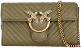 Pinko Dame Får Nappa Love ONE Pung C SCHAFNAPPA Damepung Naty Shop V62Q_Verde Abete-Antik Guld One size fits all