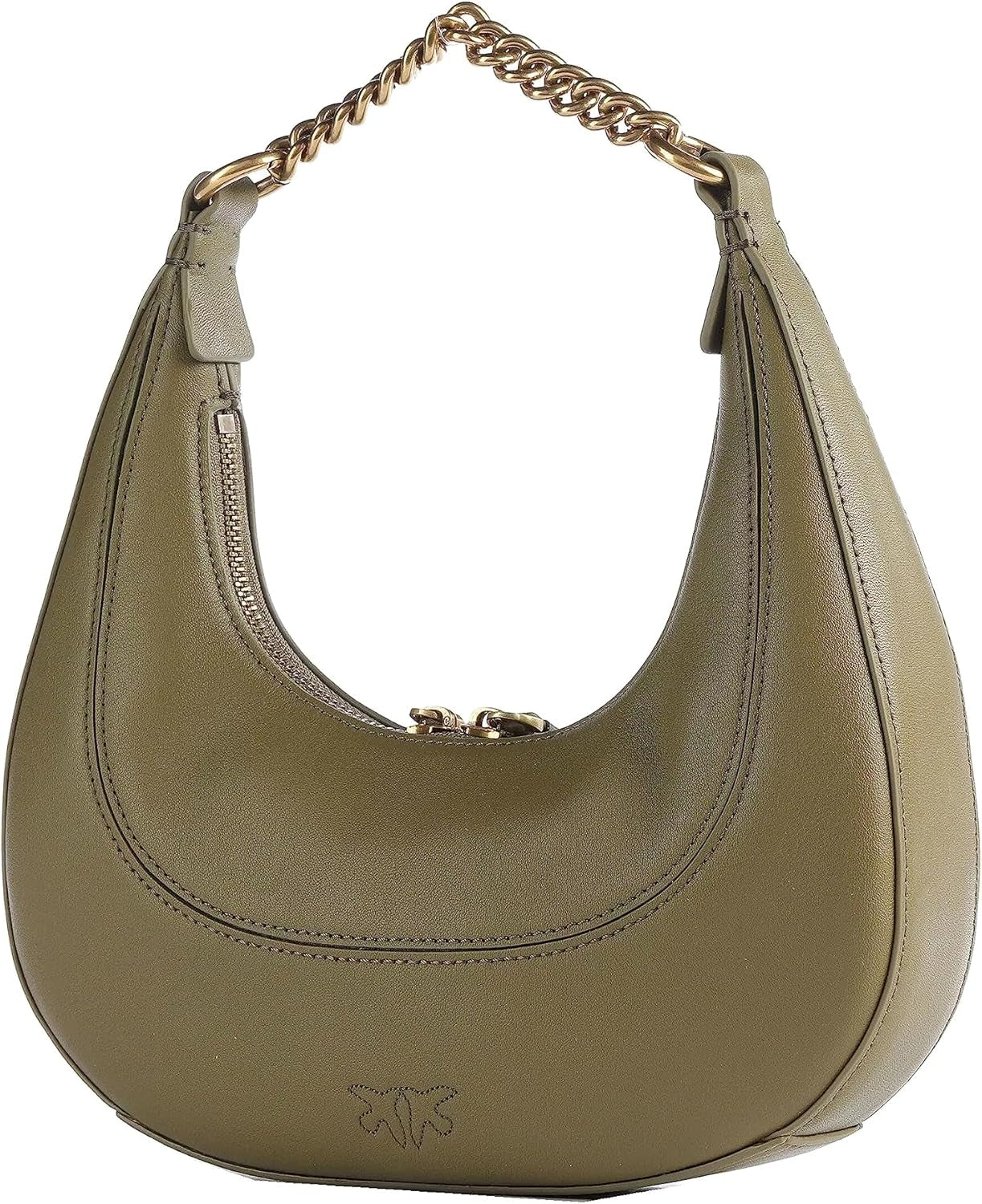 Pinko dame BRIOCHE HOBO Mini KALB MORB, V62q_Grøn tråd-antik guld dametasker Naty Shop