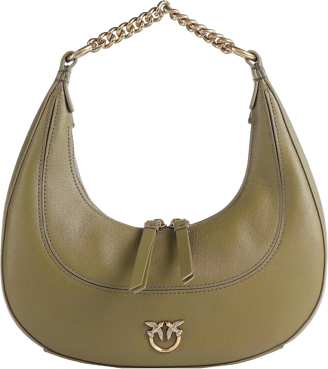 Pinko kvinder BRIOCHE HOBO Mini KALB MORB, V62q_Grøn tråd-Antikke guldtasker Damer Naty Shop Standard titel