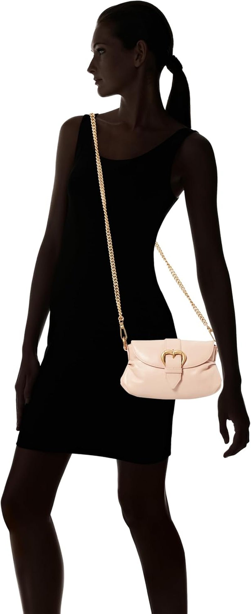 Pinko Jolene Skulder Mini Krystal Kalvetaske, O81m_Chocolate Guld Dametasker Naty Shop