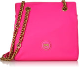 Pinko Kvinders Genbrugte Gate Shopper RECYCELTER Nylon + Dametasker Naty Shop N17Q_Pink Pinko-Antik Guld