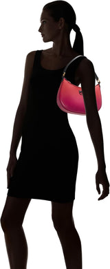 Pinko Half Moon mini lædertaske med gradient farve, ya4l_Mult.fuchsia, orange-sort Dametasker Naty Shop