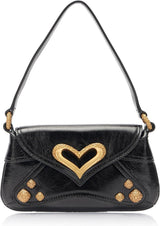 Pinko Ladies 520 Skulder Baby Naplack Vintage Taske Dame Tasker Naty Shop Z99M_Sort Limousine-Chocolate Guld