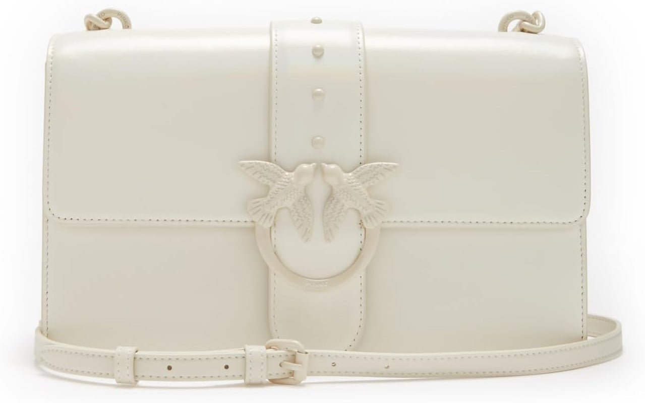 Pinko Ladies Love One Classic Cl Naplack Color Block Taske Dame Tasker Naty Shop Z14B_White + hvid farveblok