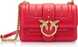 Pinko Ladies Love One Mini Cl Single Side Sheep Nappa Line Quilt Bag Dame Tasker Naty Shop R30Q_Rød antik guld