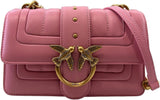 Pinko Ladies Love One Mini Cl Single Side Sheep Nappa Line Quilt taske Dametasker Naty Shop P31Q_Marine antik guld