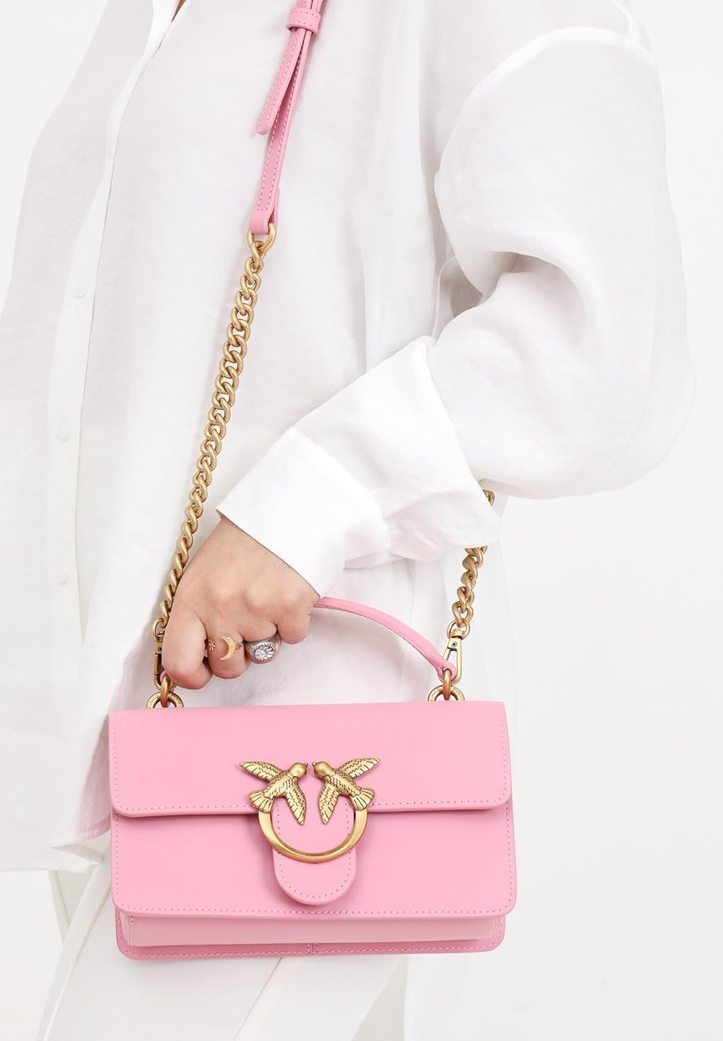 Pinko Ladies Love One Mini letvægts kalvesilketaske Dametasker Naty Shop