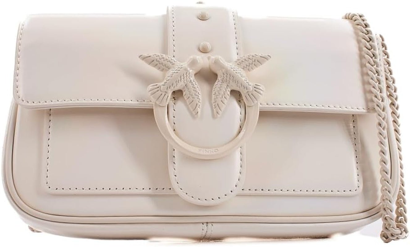 Pinko Ladies Love One Pocket C Naplack Color Block Taske Dame Tasker Naty Shop Z14B_White + hvid farveblok