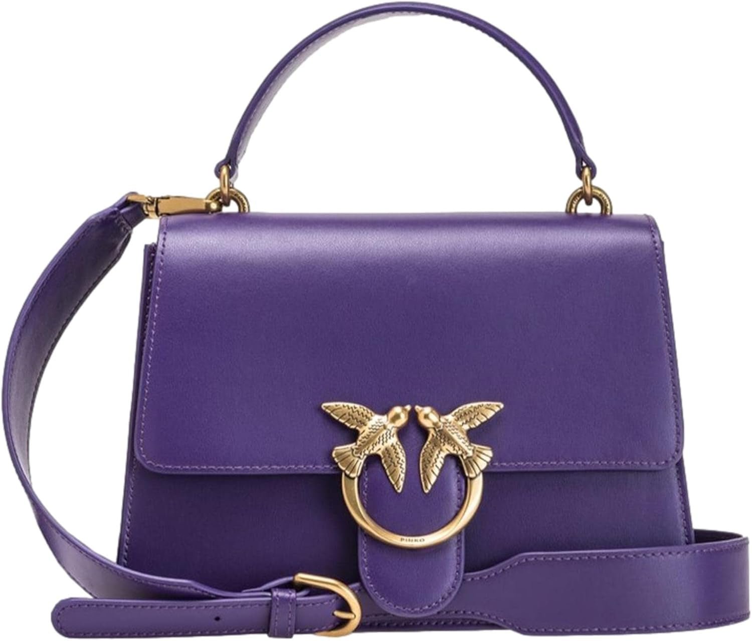 Pinko Ladies Love One Top Håndtag Klassisk Li Bag Dametasker Naty Shop J11Q_Violet Plumeria-Antik Guld