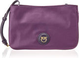 Pinko Dame Genbrugsport Flad HORISONTAL GENTAGET Dametasker Naty Shop W84Q_Viola Uva-Antik Guld