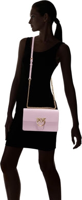 Pinko Love One Classic Dc kalveskindstaske, wgq_lilac- antik guld Dametasker Naty Shop