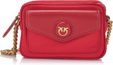 Pinko Nyllo Gate Camera CASE Genanvendt NYLO Dametasker Naty Shop R40Q_Mørkerød Antik Guld
