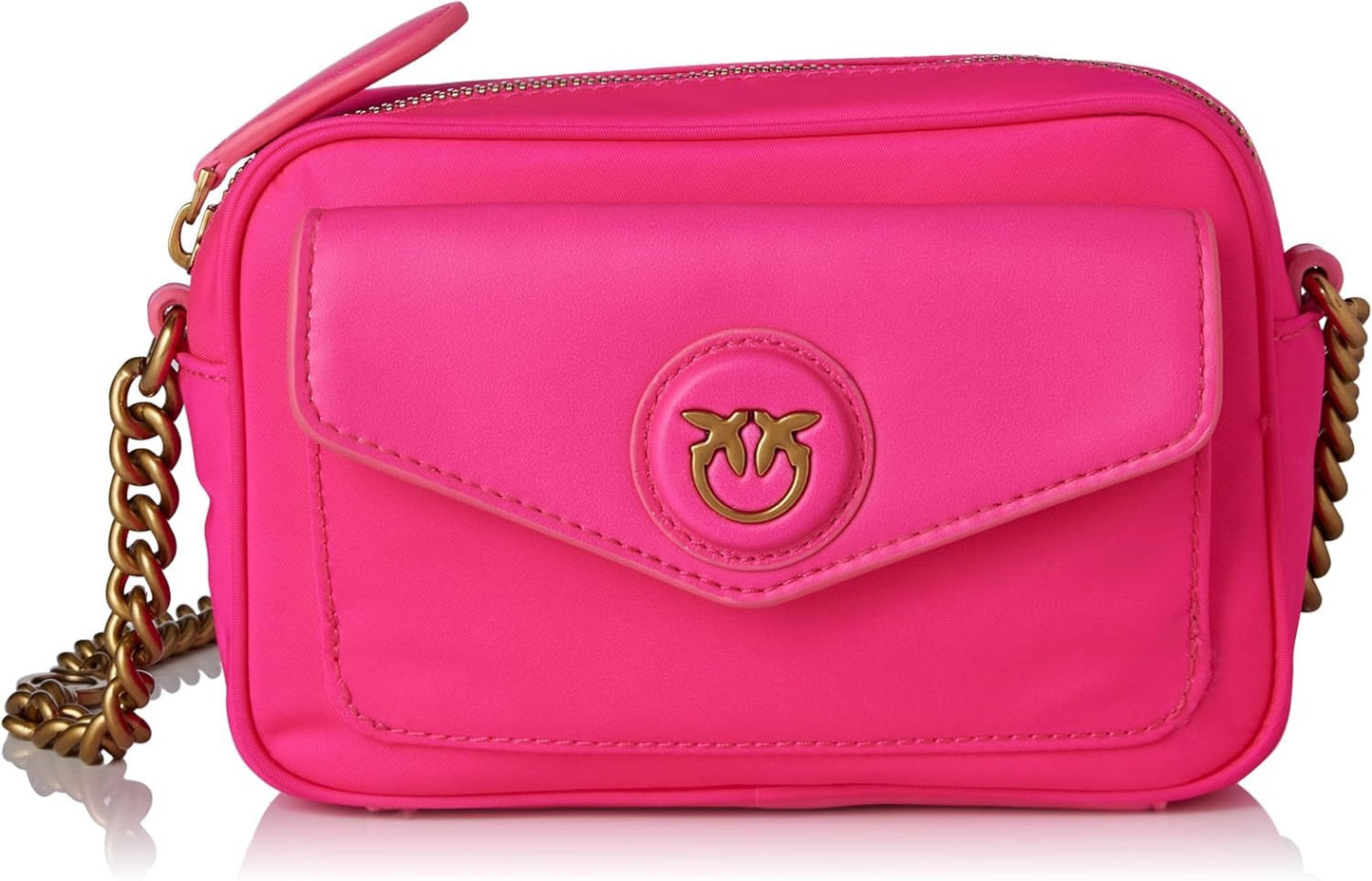 Pinko Nyllo Gate Camera CASE Genanvendt NYLO Dametasker Naty Shop N17Q_Pink Pink Pinko-Antik Guld
