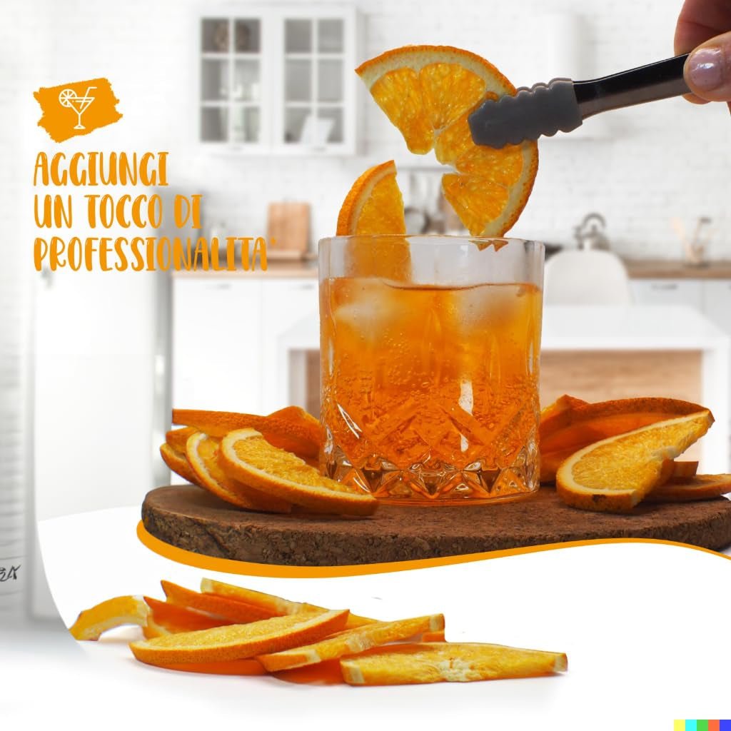 Friske frysetørrede appelsiner i halve skiver - kolde dehydrerede appelsiner til professionelle cocktails frisk frysetørret frugt tørret frugt til cocktails - 1 liters pakke ca. 70 Naty Shop dehydrerede produkter