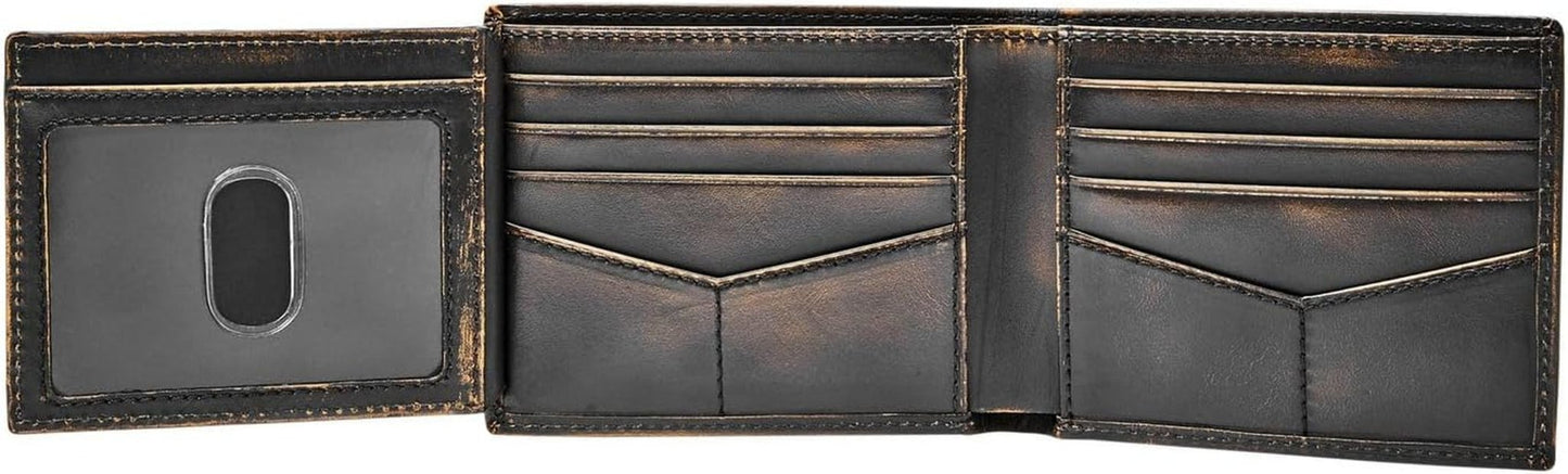 Fossil Wade Læder Bifold tegnebog til mænd 11,43 cm L x 1,905 cm B x 8,89 cm H Herrepung Naty Shop