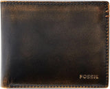 Fossil Wade Læder Bifold-pung til mænd 11,43 cm L x 1,905 cm B x 8,89 cm H Naty Shop Herrepung Sort