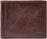 Fossil mænds Ingram læder bifold pung 11,43 cm L x 1,905 cm B x 8,89 cm H Herre pung Naty Shop Brown