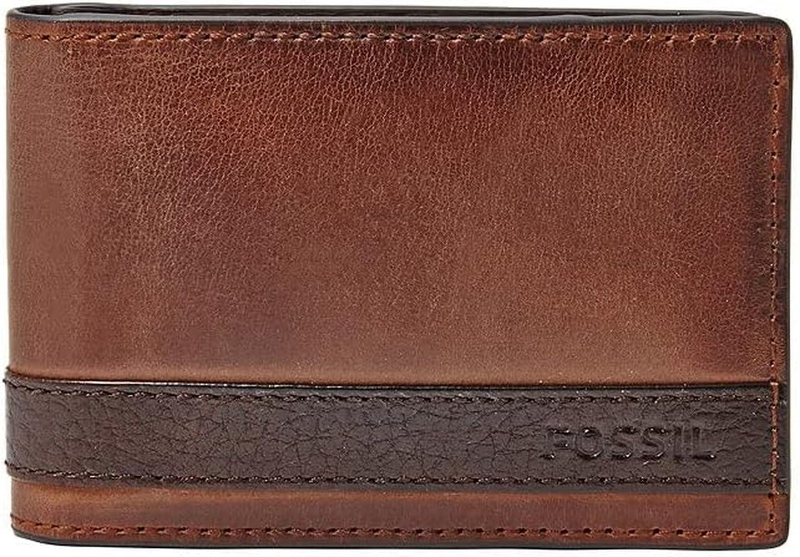 Fossil mænds Quinn læder bifold pung 10 cm L x 1,5 cm B x 7 cm H Herre pung Naty Shop
