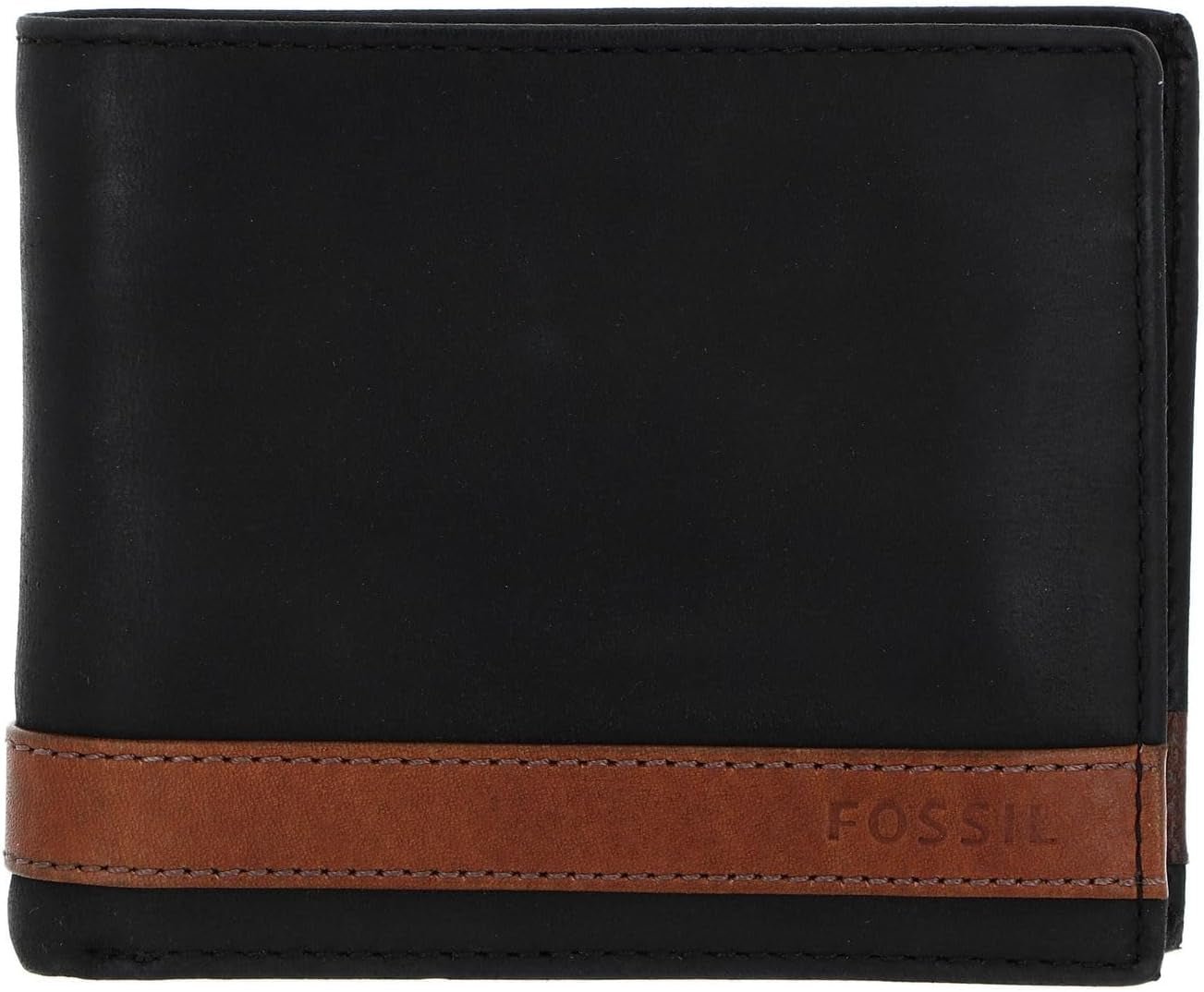 Fossil herre Quinn læder bifold pung 11,43 cm L x 2,54 cm B x 9,525 cm H Herre pung Naty Shop Black
