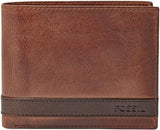 Fossil mænds Quinn læder bifold pung 11,43 cm L x 2,54 cm B x 9,525 cm H Herre pung Naty Shop Brown
