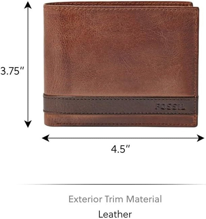 Fossil mænds Quinn læder bifold pung 11,43 cm L x 2,54 cm B x 9,525 cm H Herre pung Naty Shop